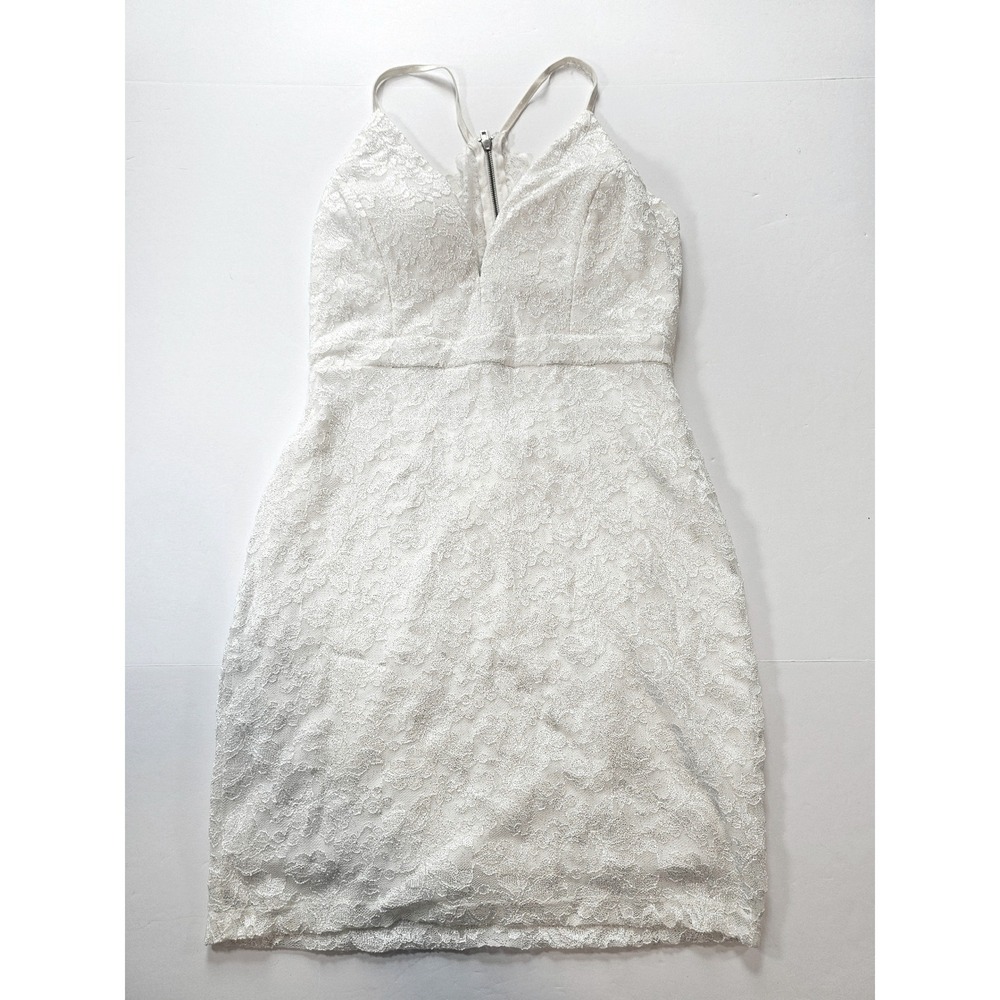 Windsor Lace Mini Dress Womens Medium White Glitter Cocktail Bridal Party
